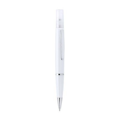 Bolígrafo higienizante de colores con pulverizador recargable Blanco