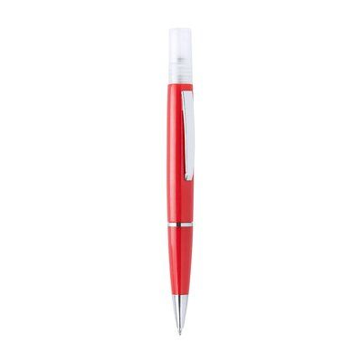 Bolígrafo higienizante de colores con pulverizador recargable Rojo