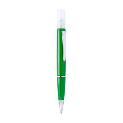 Bolígrafo higienizante de colores con pulverizador recargable Verde