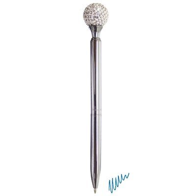 Bolígrafo Inox. con Bola Strass