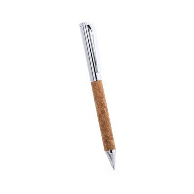Bolígrafo de metal con corcho natural y estuche a juego