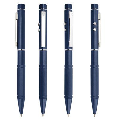 Bolígrafo Metal con Láser y Linterna Azul