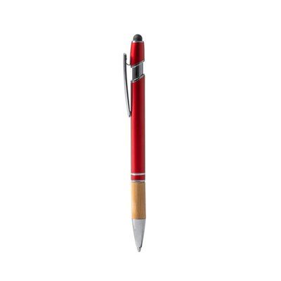 Bolígrafo de metal con puntero táctil Rojo Tinta Azul