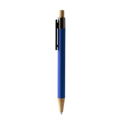 Bolígrafo metálico con clip de bambú Royal Tinta Azul