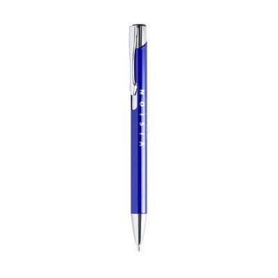 Bolígrafo metálico de colores con mecanismo pulsador Azul