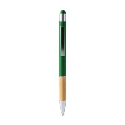 Bolígrafo metálico mate con bambú Verde Oscuro Tinta Azul