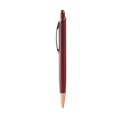 Bolígrafo metálico mate con detalles cobre Rojo Oscuro Tinta Azul