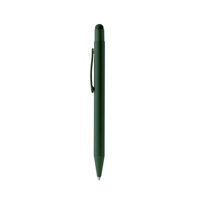 Bolígrafo metálico mate con puntero Verde Oscuro Tinta Azul