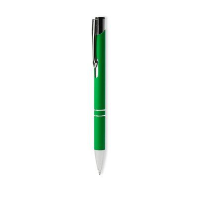 Bolígrafo metálico con pulsador cromado Verde Helecho TINTA NEGRA