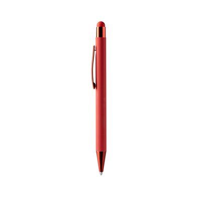 Bolígrafo metálico suave especial marcaje  láser Rojo Tinta Azul