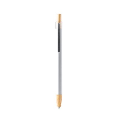 Bolígrafo metálico de tacto suave Blanco Tinta Azul