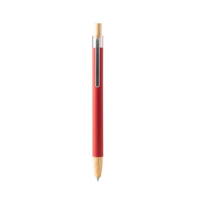Bolígrafo metálico de tacto suave Rojo Tinta Azul