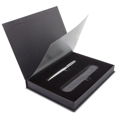 Bolígrafo Metálico Texturizado con Funda