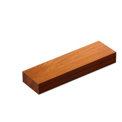 Bolígrafo metalizado con luz led y puntero láser rojo en estuche de madera