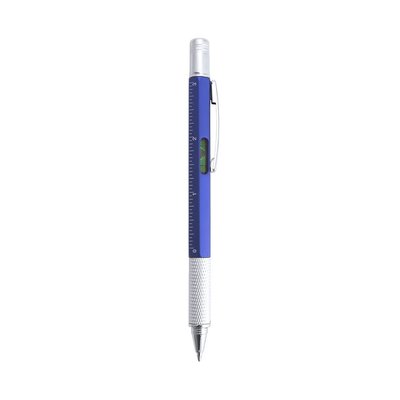 Boligrafo multiherramienta con nivel, regla y destornillador Azul