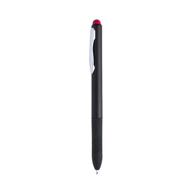 Bolígrafo negro cómoda empuñadura y puntero de colores Rojo