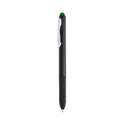 Boligrafo negro con puntero de color Verde