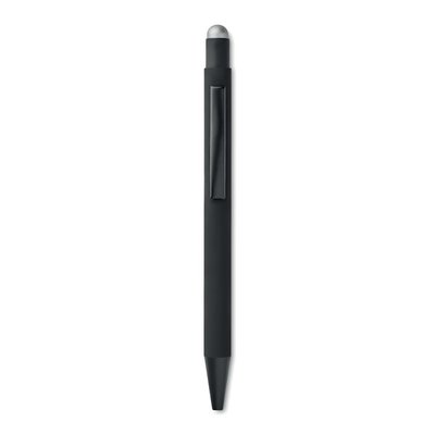 Bolígrafo negro ideal para grabado láser a color con puntero a juego Plata