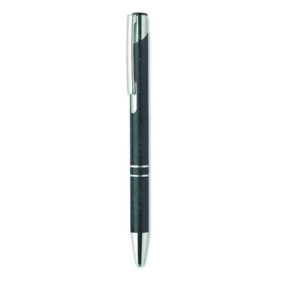 Bolígrafo de Paja y ABS Plateado Negro