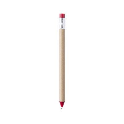 Bolígrafo personalizado en cartón reciclado y diseño lápiz Rojo