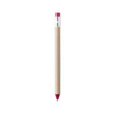 Bolígrafo personalizado en cartón reciclado y diseño lápiz Rojo