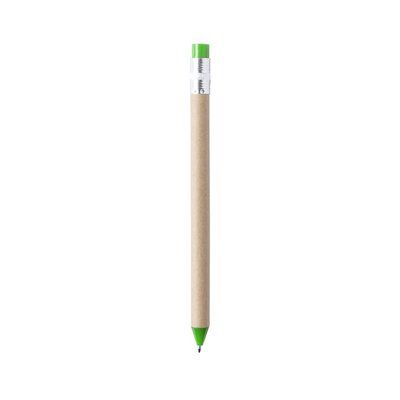 Bolígrafo personalizado en cartón reciclado y diseño lápiz Verde Claro