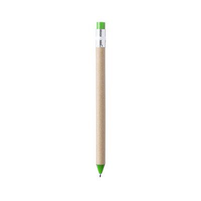 Bolígrafo personalizado en cartón reciclado y diseño lápiz Verde Claro