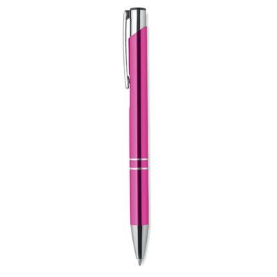 Bolígrafo pulsador acabado anodizado Fucsia