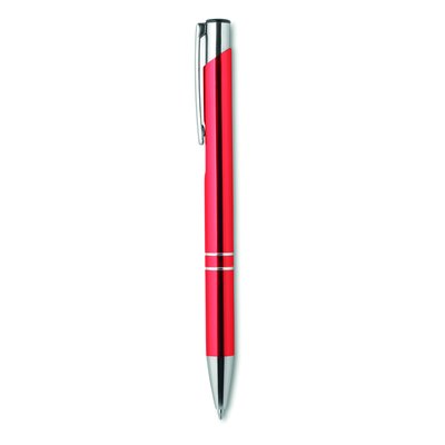 Bolígrafo pulsador acabado anodizado Rojo