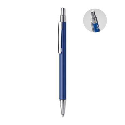 Bolígrafo Pulsador de Aluminio Reciclado Azul Royal