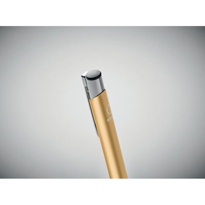 Bolígrafo Pulsador Aluminio Tinta Azul