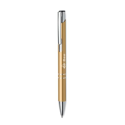 Bolígrafo Pulsador Aluminio Tinta Azul