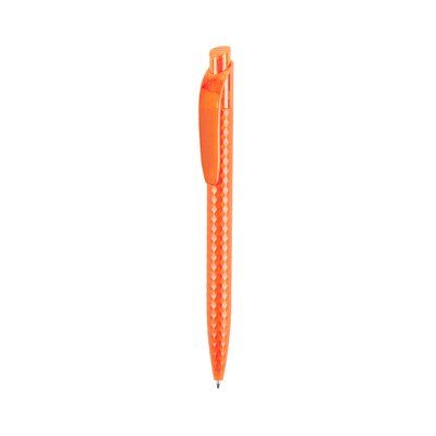 Bolígrafo pulsador con amplio clip y diseño de rombos Naranja