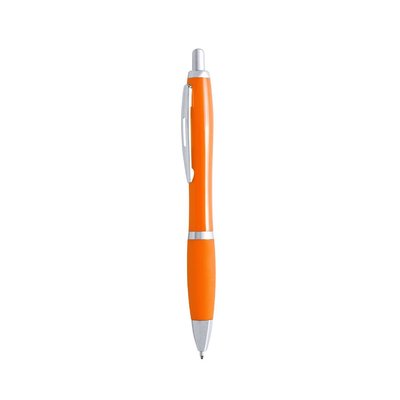 Bolígrafo Pulsador con Clip Naranja