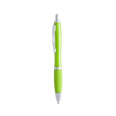 Bolígrafo Pulsador con Clip Verde Claro