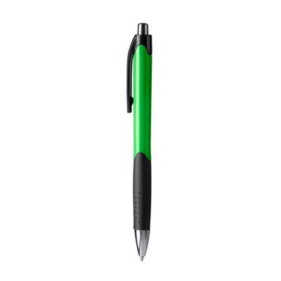 Bolígrafo con pulsador y empuñadura antideslizante Verde Helecho Tinta Azul