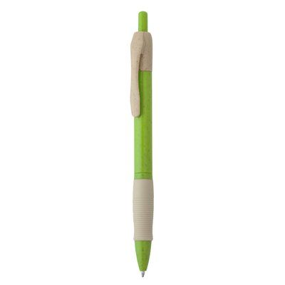 Bolígrafo pulsador de fibra de trigo Verde Oasis Tinta Azul