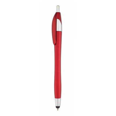 Bolígrafo con pulsador y puntero Rojo