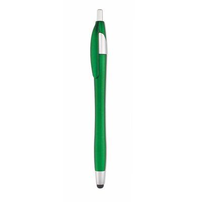 Bolígrafo con pulsador y puntero Verde