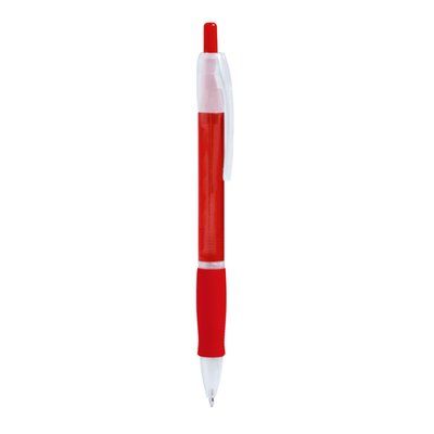Bolígrafo con pulsador translúcido Rojo TINTA AZUL