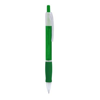 Bolígrafo con pulsador translúcido Verde Helecho TINTA AZUL