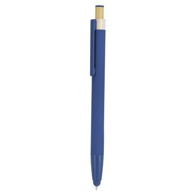 Bolígrafo puntero de aluminio acabado gomoso Azul