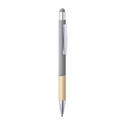 Bolígrafo con Puntero Aluminio y Bambú Gris
