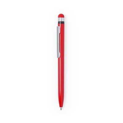 Bolígrafo con puntero y clip plano Rojo