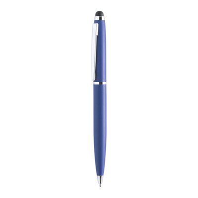 Bolígrafo con puntero colores mate y detalles plateados Azul