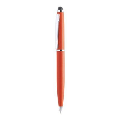 Bolígrafo con puntero colores mate y detalles plateados Naranja