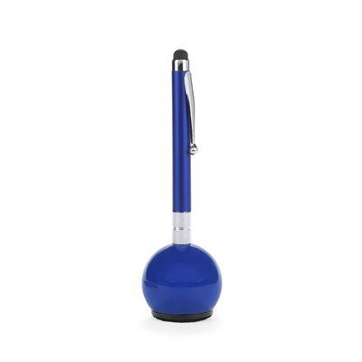 Bolígrafo con Puntero y Soporte Limpiapantallas Azul