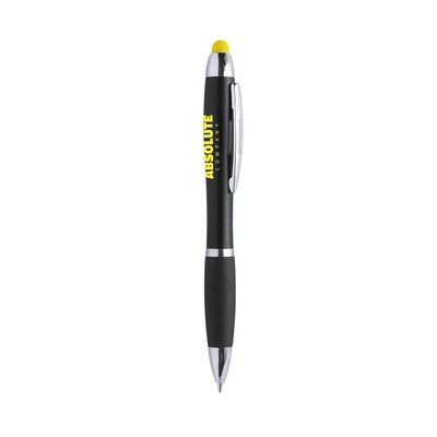 Bolígrafo puntero táctil con logo luminoso Amarillo