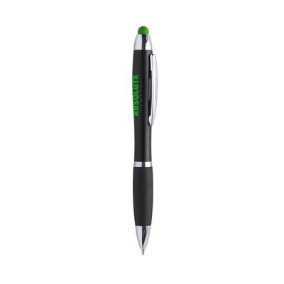 Bolígrafo puntero táctil con logo luminoso Verde