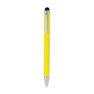 Bolígrafo con puntero táctil negro y cuerpo de color Amarillo